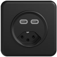 Presa INC USB 2×tipo C + tipo 13 Feller STANDARDdue QMI 230V 3000mA nero