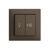 Frontset EDIZIOdue coffee 60×60mm Druckknopf 2-fach