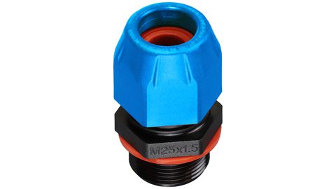 Blau mit Gegenmutter und Zugentlastung