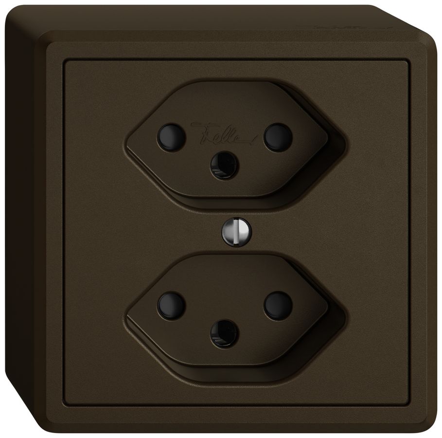 AP-Steckdose EDIZIO.liv SNAPFIX® 2×T13 mit Shutter br