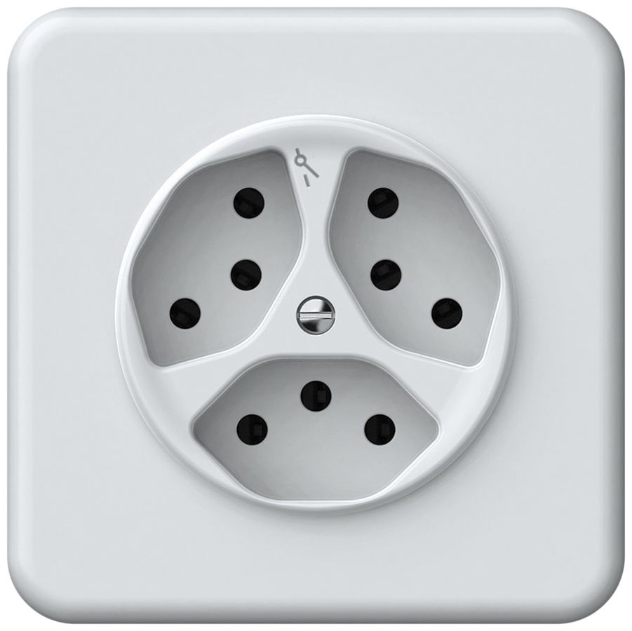 UP-Steckdose origin 3×Typ 13 1×S 10A 230V 92×92mm weiss