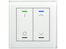 Poussoir KNX RGBW ENC MDT BE-GTL2TW.D1 2t/4a temp.verre blanc "I/O"-"jalousie"