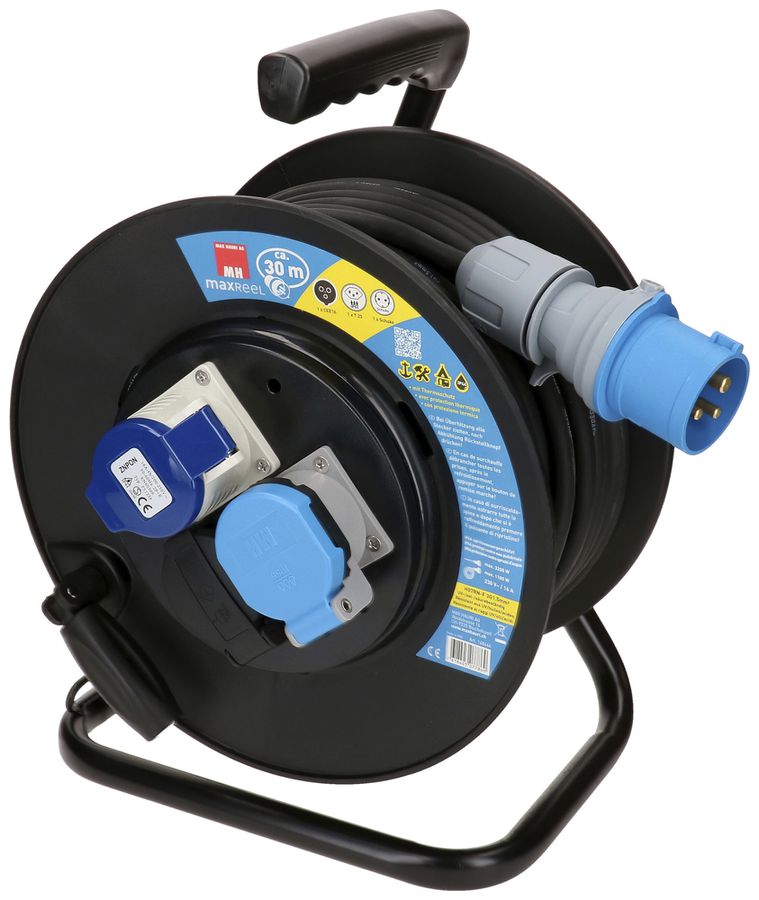 Kabelrolle MH maxCAMP 1×T23 1×Schuko 1×CEE16  5×1.5mm² 30m