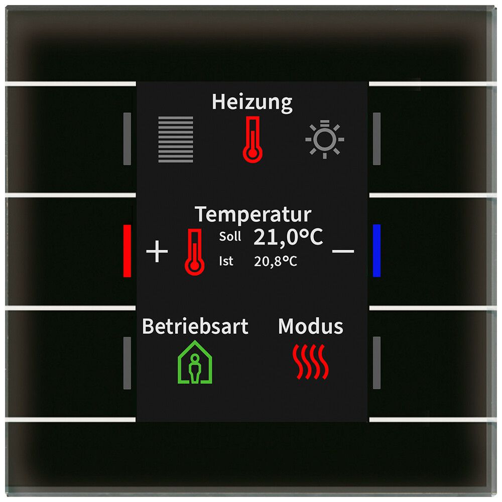 UP-Bediengerät KNX MDT BE-GT2TS.02S 6T/6B Display Temp.Glas schwarz