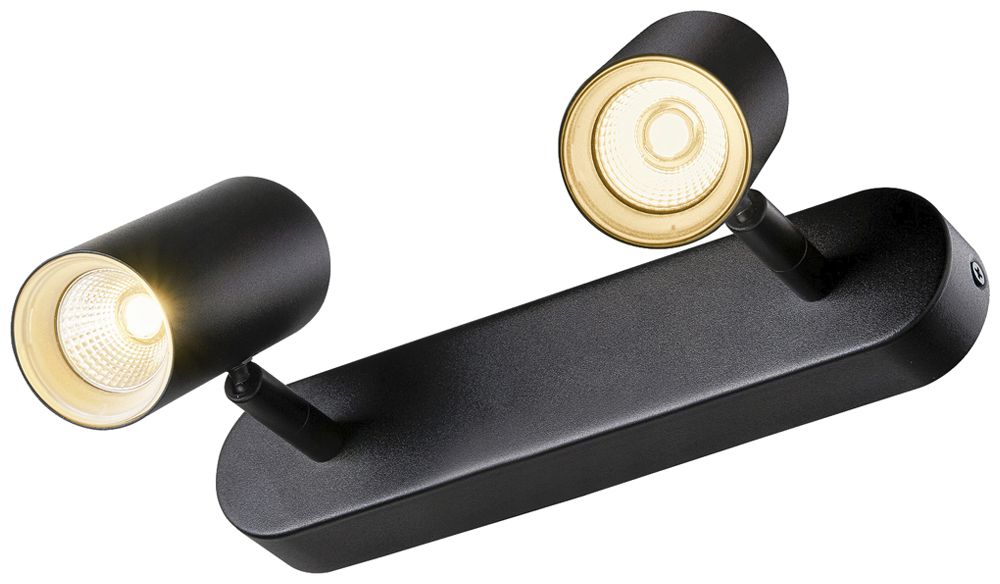 Spot LED SLV NOBLO 12W 1450lm 927 REG 240×105×127mm nero 2×Spot