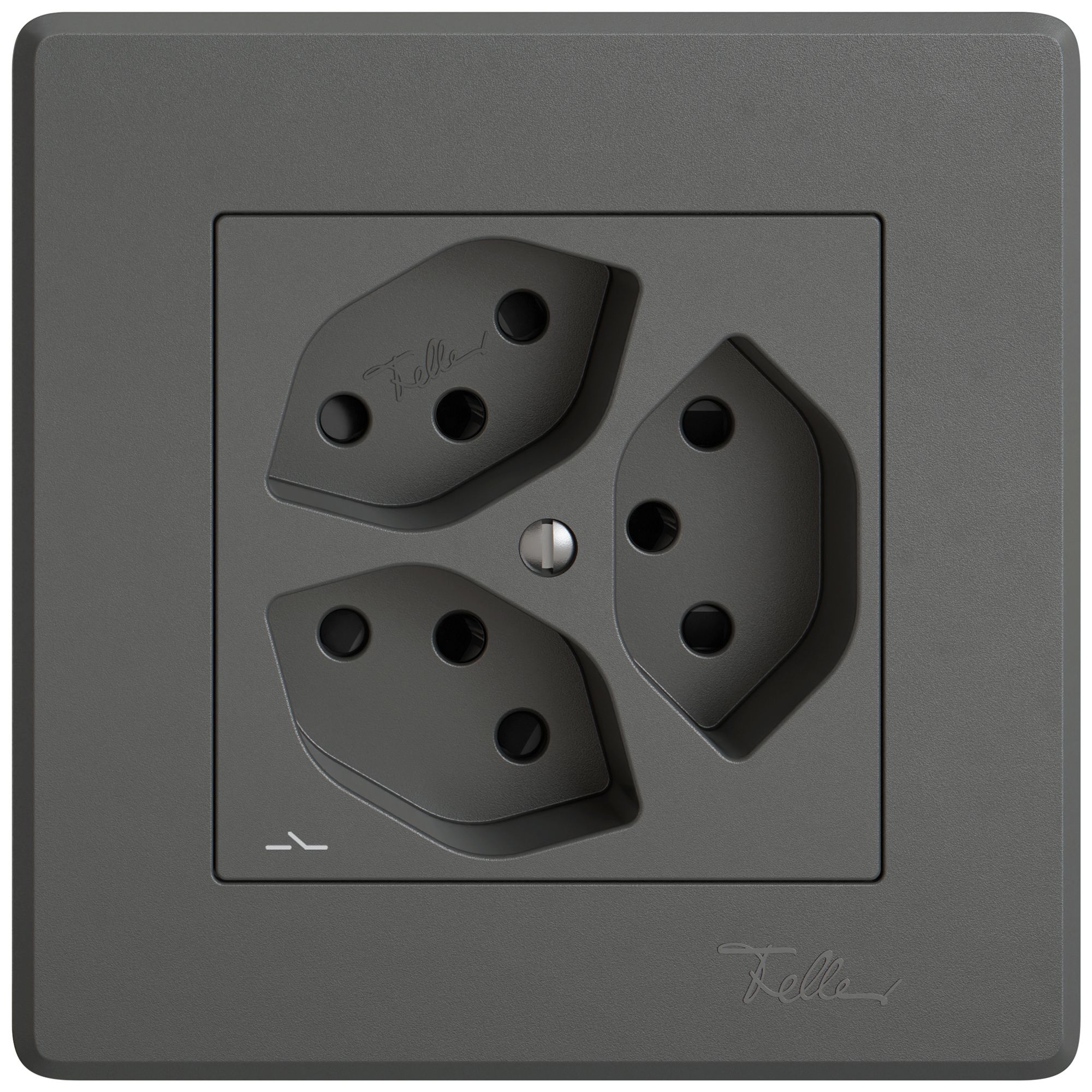 Prise ENC EDIZIO.liv SNAPFIX® 3×T13 1×S avec shutter grf