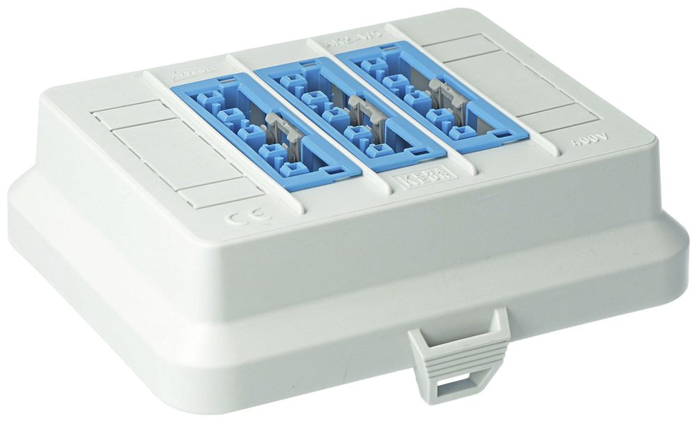 Elemento frontale AGRO AT7746, per AK2, 3×WINSTA MIDI 5P DALI blu, 125×100mm