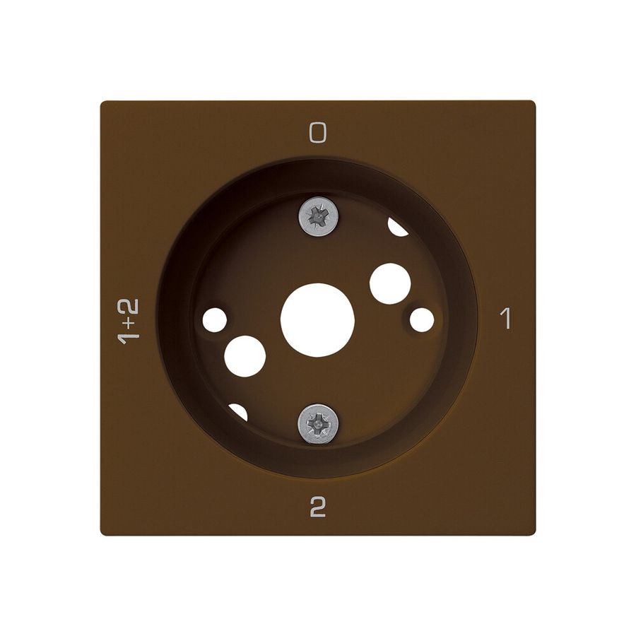 Placca frontale kallysto 0-1-1+2-2 60×60mm per interruttore rotativo S1 marrone