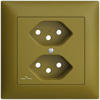 Frontset EDIZIOdue olive 88×88mm 2×T13/1 mit Shutter