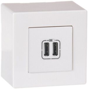 Prise de charge USB AP ATO 2 modules, double blanc