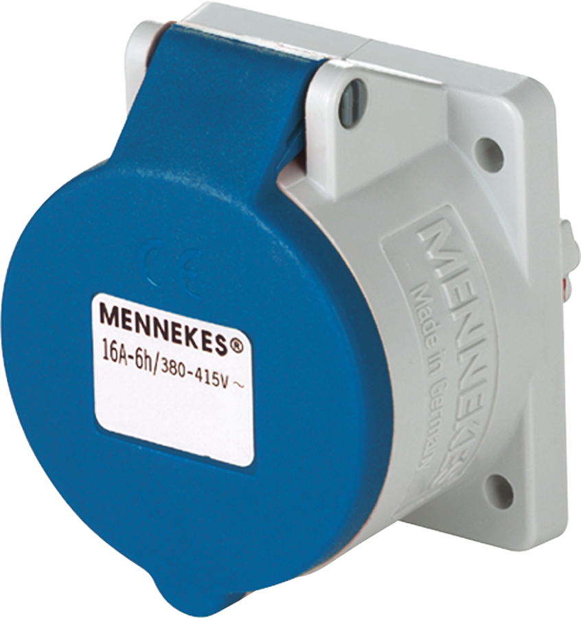 Presa INS CEE 16A 3P 6h 230V blu diritta TwinContact