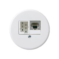 Inserto per scatola INC basico 1×RJ45s+1×TT83 bianco