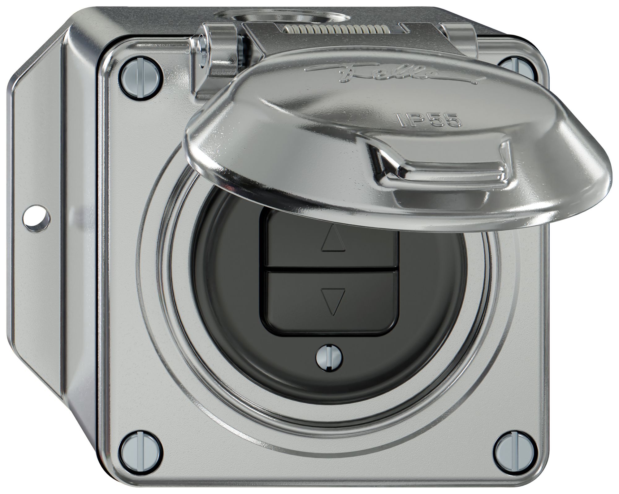 Interrupteur stores AP ELEMENT 1P 2 touches a.couvercle aluminium