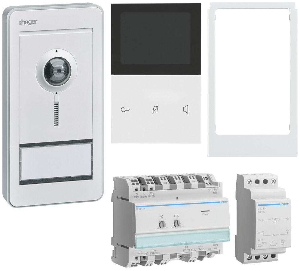 Kit video elcom.home p.1appartamento postazione interna bianco/esterna bianco