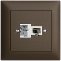 Scatola INC 1×TT,1×RJ45/u 4P EDIZIOdue ITplus ITM coffee