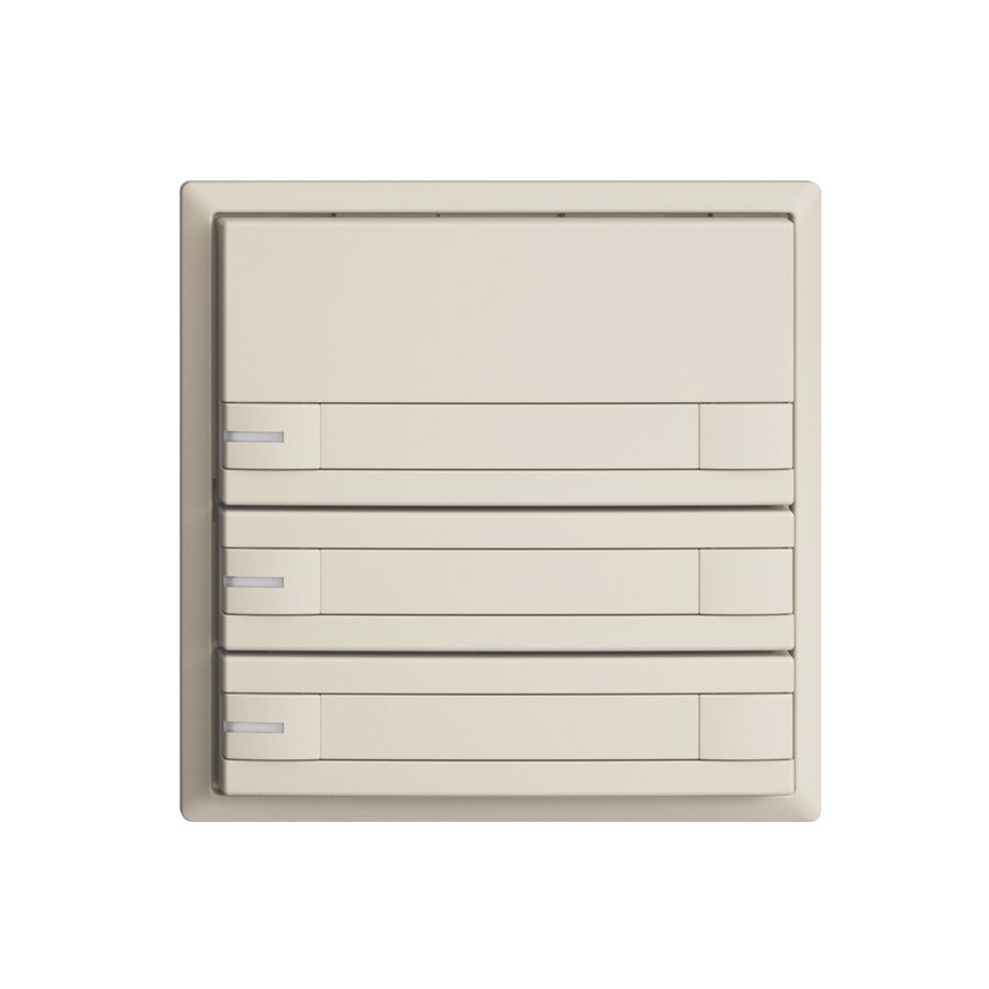 Poussoir univ. ENC 3×2t EDIZIOdue crema, avec papier+LED