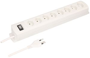 Steckdosenleiste MH 8×T13 Prime-Line Td 3×1mm² 3m weiss Schalter