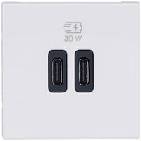 Presa di carica USB INS Legrand MOSAIC 2×USB-C 3000mA OUT:5V bianco