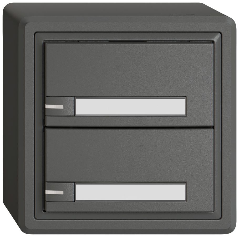 Poussoir KNX RGB AP EDIZIO.liv SNAPFIX® capteur temp.RGB-LED étiqu.2×com.1T grf