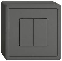 AP-Druckschalter EDIZIO.liv Wiser SNAPFIX® m.Nebenstelle 2T 2B dunkelgrau