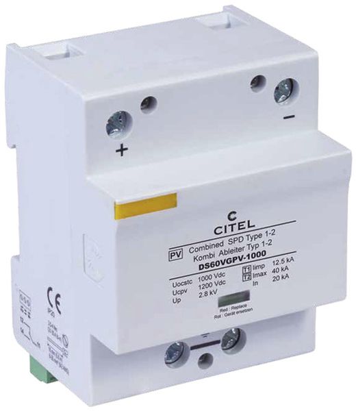 Protection surtension PV Flury DS60 VGPV, 1000V DC, t1+2