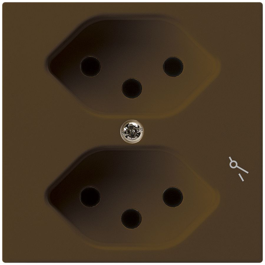 Prise ENC kallysto 2×T13 brun commuté 1×