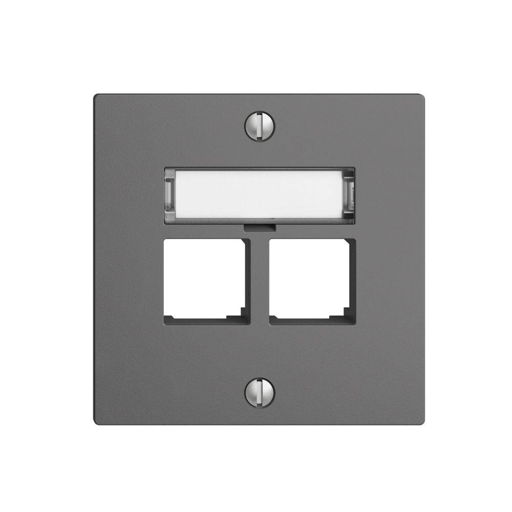 Kit di montaggio S-One EDIZIOdue F per 2×RJ45 diritto, grigio scuro