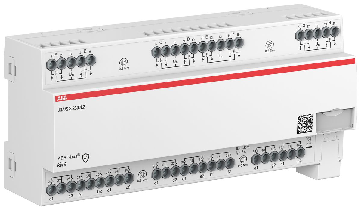 Attuatore per persiana AMD ABB JRA/S8.230.4.2 8-volte 6A/230VAC misura.tde ingr.