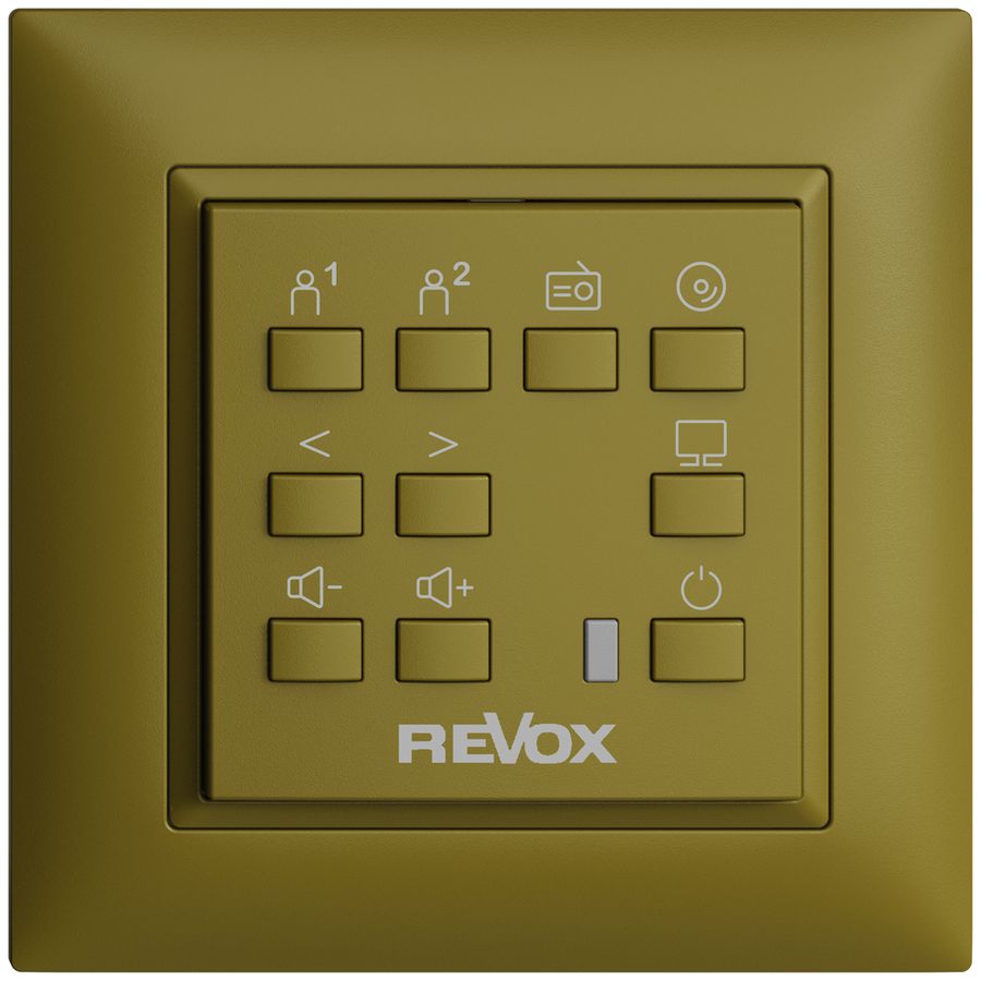 Commande murale EDIZIOdue pour Voxnet FMI, avec 10 bout., LED, IR, olive