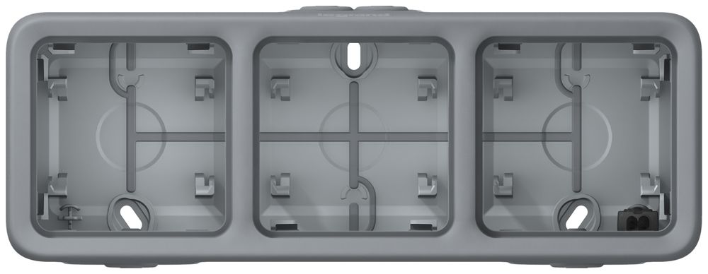 AP-Gehäuse PLEXO 1×3 grau