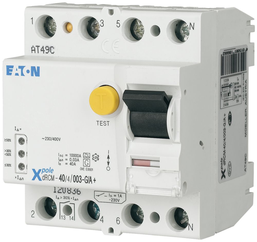 Fehlerstromschutzschalter Eaton dRCM 4P 80A 30mA Typ G/A+