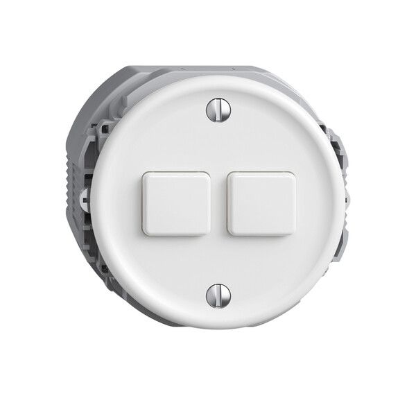 Druckschalter STANDARDdue Wiser m.Nebenstelle 2T 2B weiss
