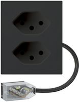 FLF-Steckdose Hager 2×Typ 13 mit Power-Dose L1 D schwarz