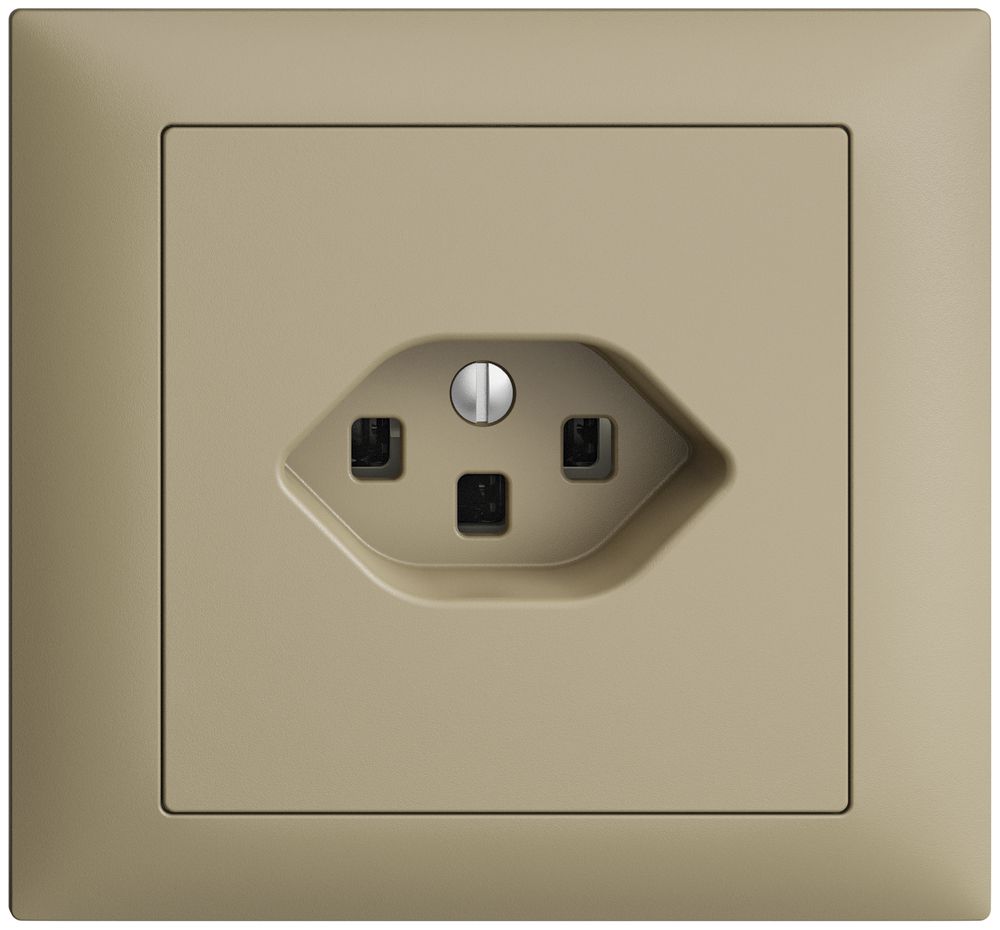 EB-Steckdose EDIZIOdue T23 16A sand, mit Steckklemmen