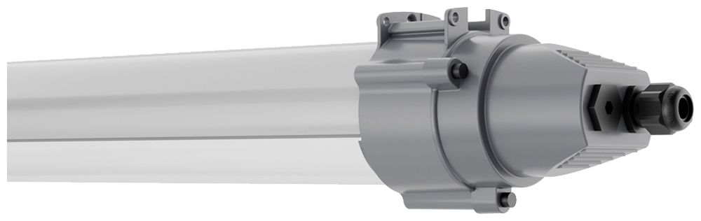 LED-Feuchtraumleuchte LEDVANCE DP MAX 43W 6500lm 4000K IP66 DALI 1450mm grau