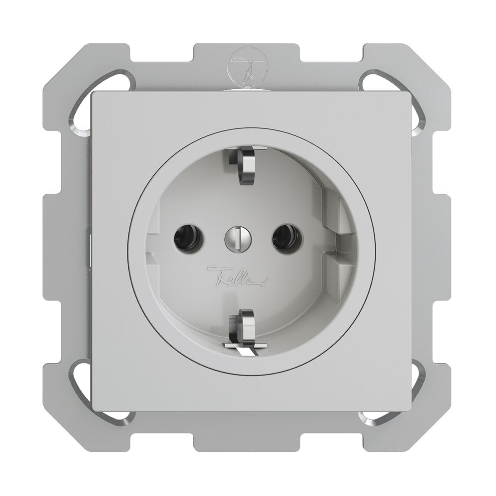 UP-SCHUKO-Steckdose EDIZIOdue FM, 16A, 250VAC, L+N+PE hellgrau