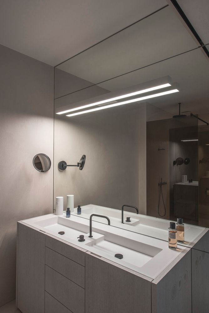 LED-Wandleuchte SLV Q-LINE, 42W 230V 3000K 3800lm IP20 silbergrau