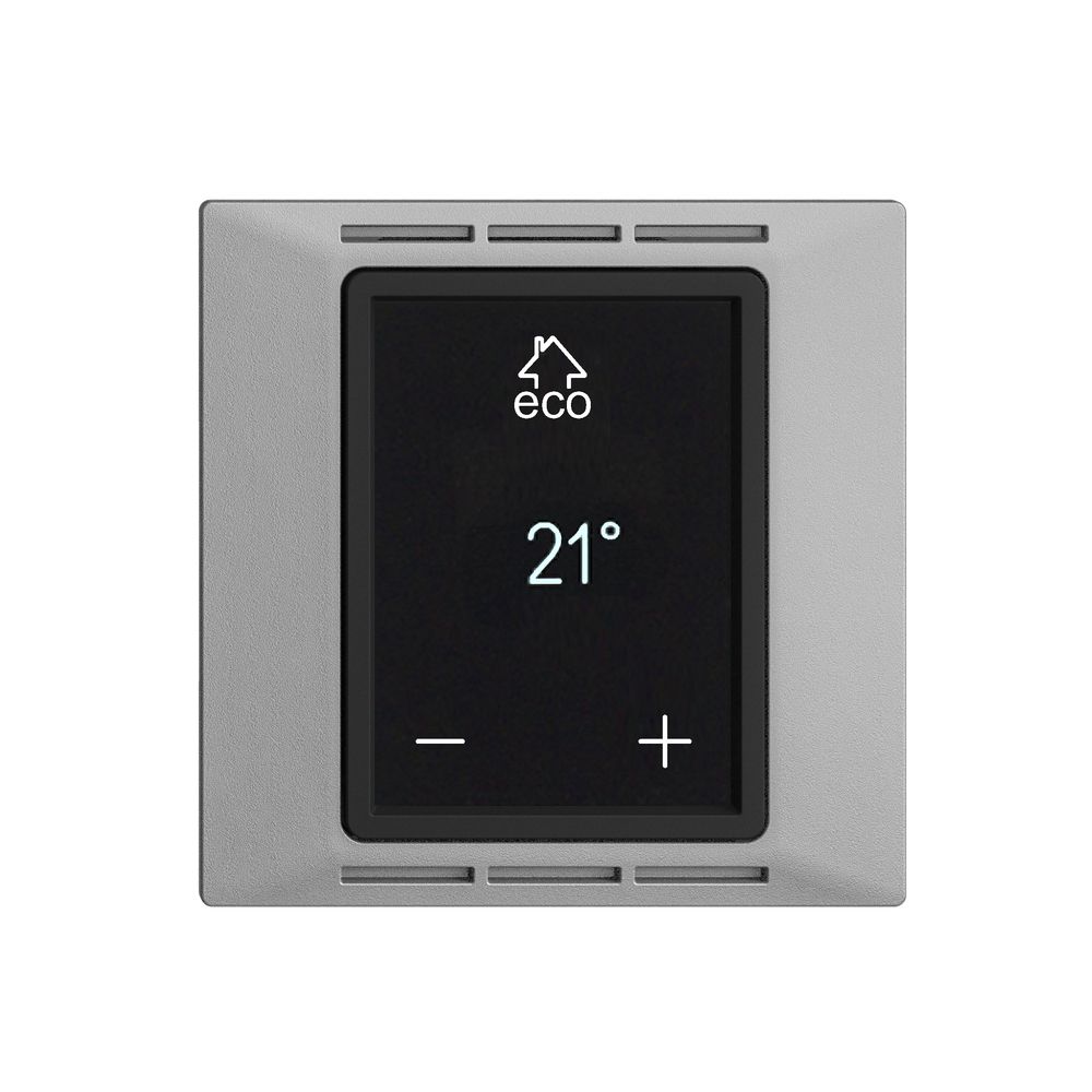 Termostato ambiente EDIZIOdue F silver, con display, riscald.pavim.