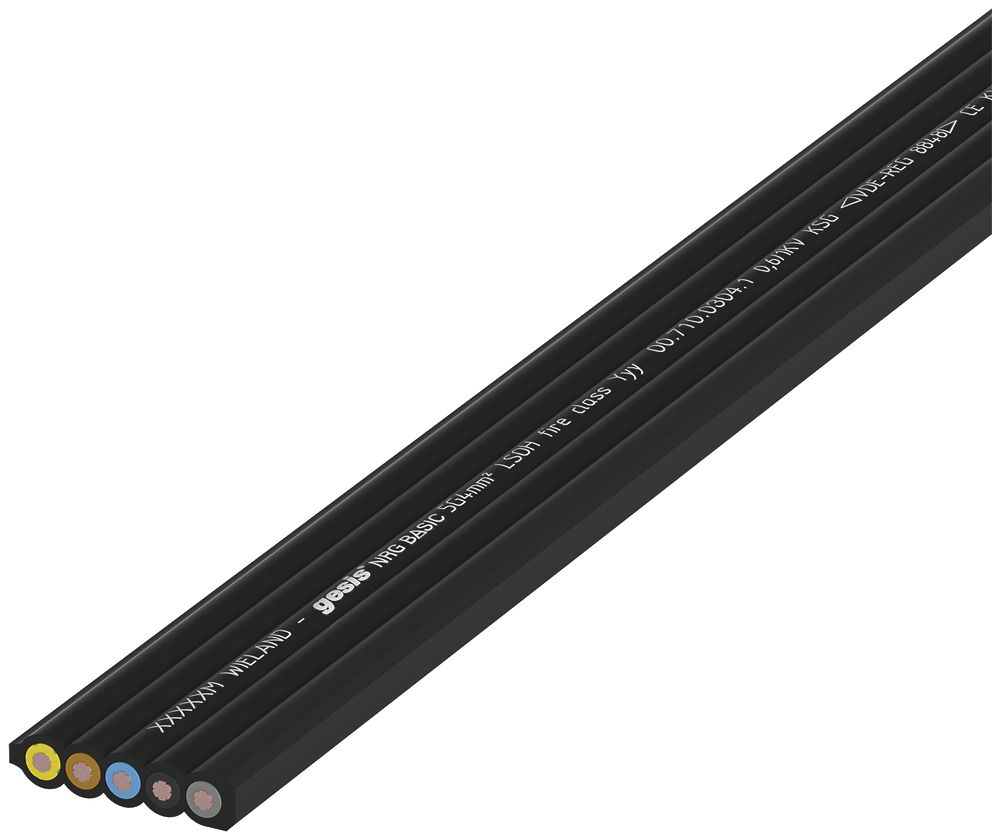 Flachleitung 5G gesis® NRG BASIC, 4mm², HF, 20A, 0.6/1kV, schwarz