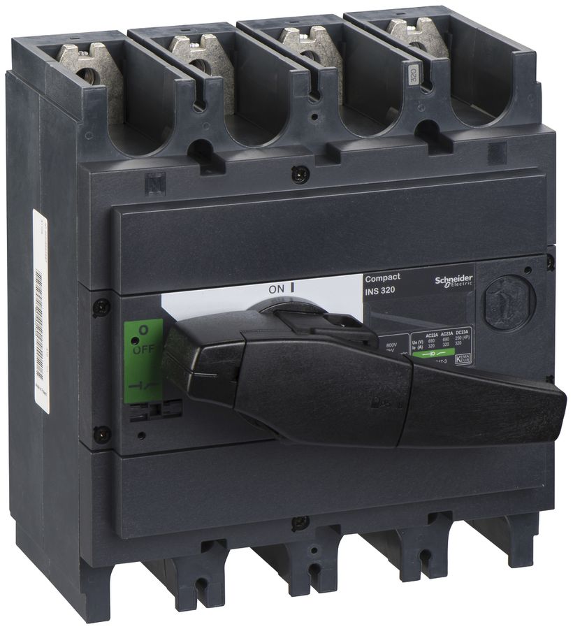 Interupteur de charge Schneider Electric INS 4L 320A avec poignée rotative noir