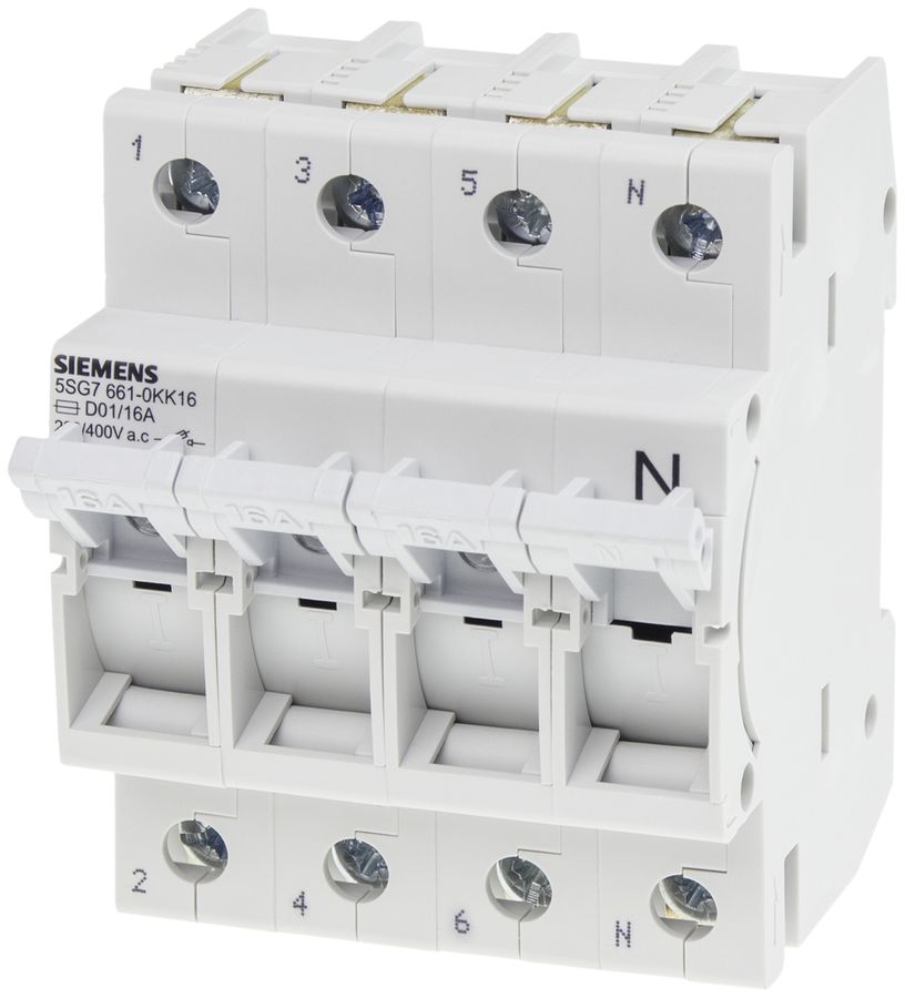 Interrupteur de charge Siemens MINIZED 5SG7 avec fusible D01 3LN 400V 16A 4UM