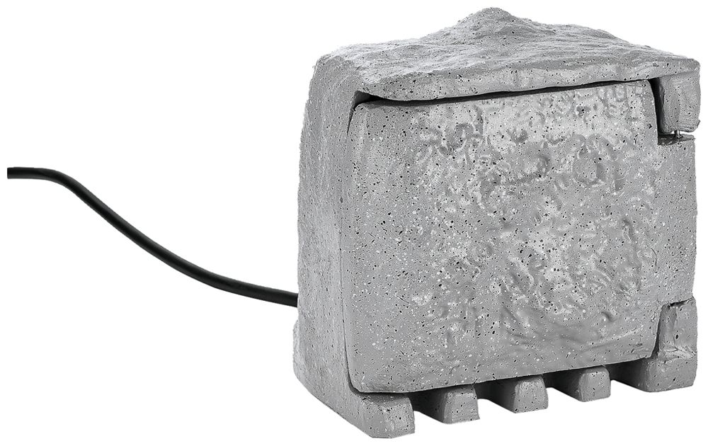 Gartensteckdose 4×T13, mit Tür 2×Schalter Dämmerungssensor IP55 Steinoptik