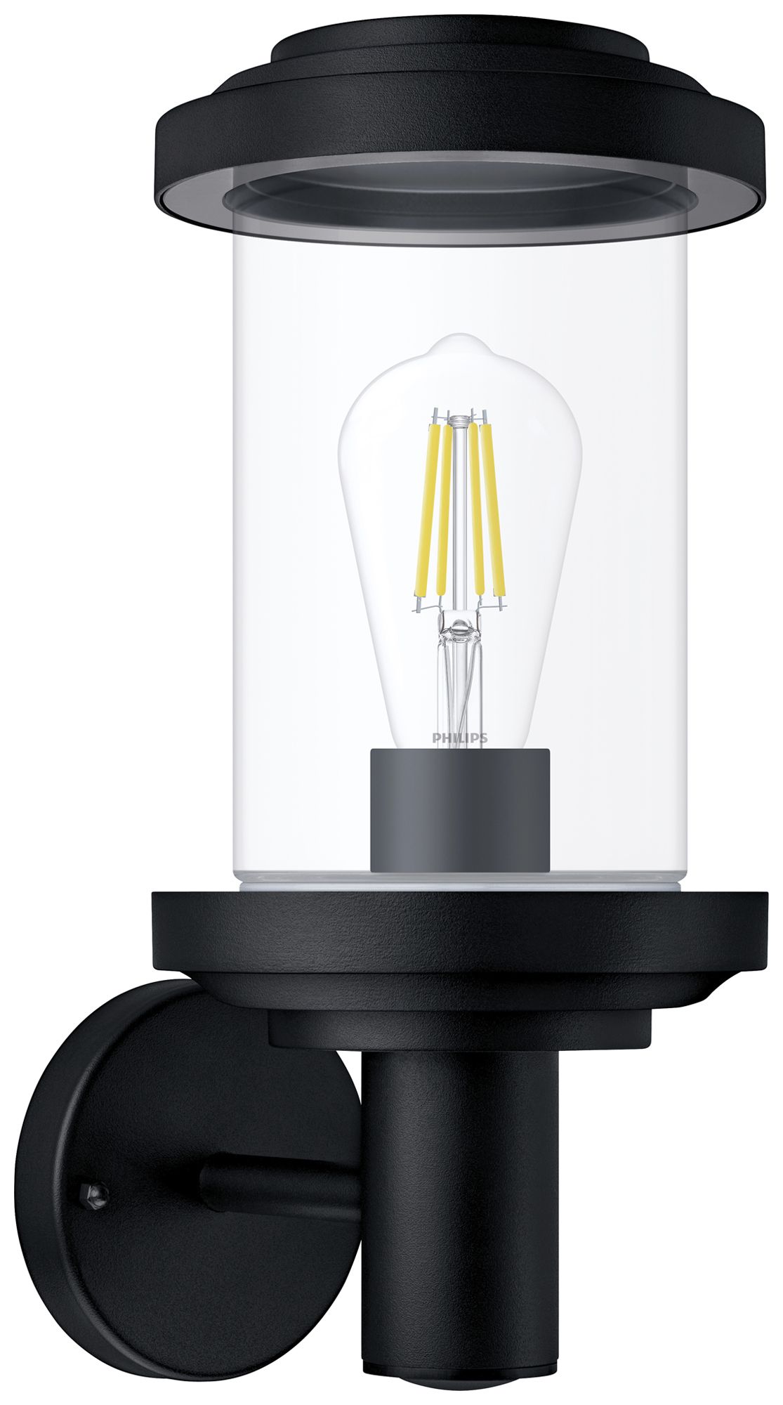 Applique Philips Listra E27 1×25W IP44 Ø160×360×210mm nero