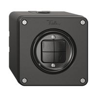 NAPU-Storenschalter NEVO, 2-Kanal, Anbauhöhe 65 mm, 87×87 mm, schwarz