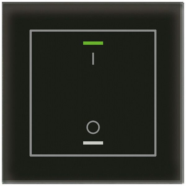 Poussoir KNX RGBW ENC MDT GTL-1TBS.02S 1t/2a temp verre noir "I/O"