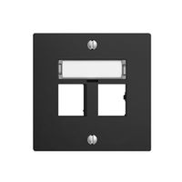 Kit montaggio EDIZIOdue uscita dritta, per 2×RJ45 freenet, nero