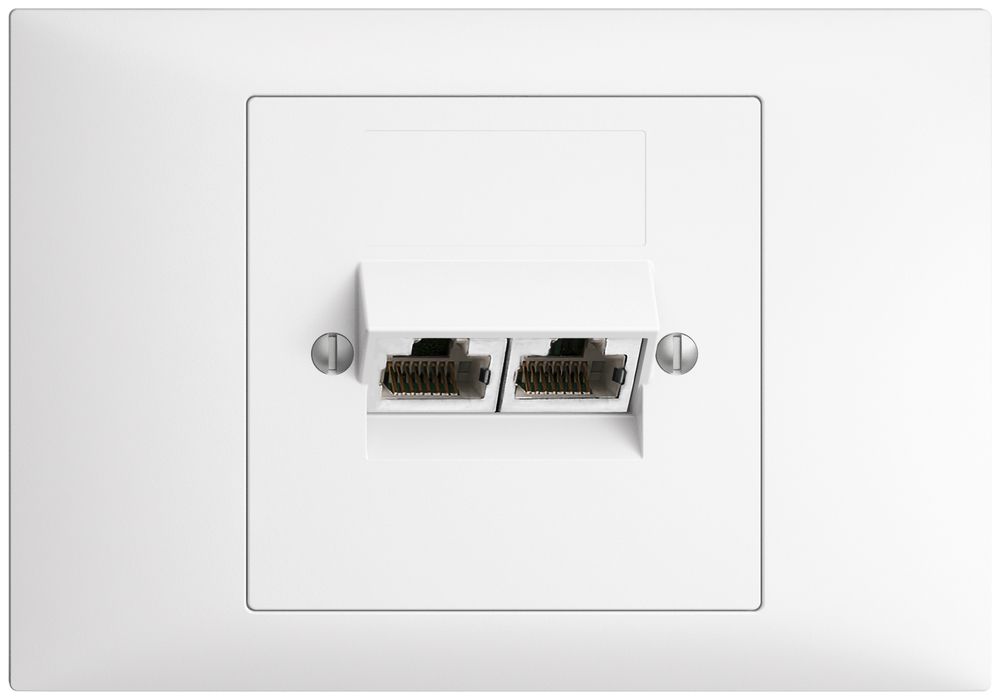 EB-Dose 2×RJ45/s 4P getr. EDIZIOdue weiss ITplus