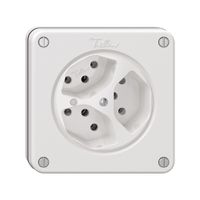 NUPU-Steckdose NEVO, 3×T13, m.LED, weiss