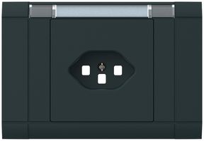 EB-Frontset kallysto, für EB-Steckdose 1×Typ 23, mit Bezeichnungsträger, schwarz