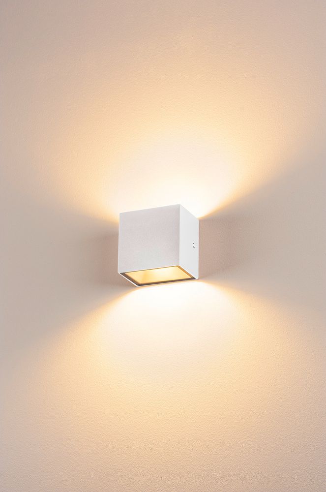Applique LED SLV SITRA CUBE WL 10W 1120lm 3000K IP44 90°/90° blanc